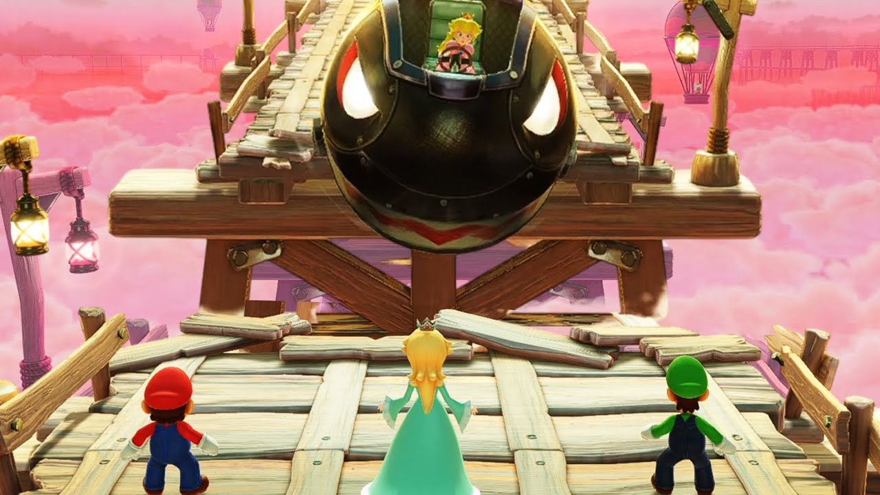 【슈퍼 마리오 파티 잼버리】  피치 vs 마리오 vs 로제타 vs 루이지 * 이색 캐릭터 배틀 (CPU) #mario #peach #luigi #rosalina