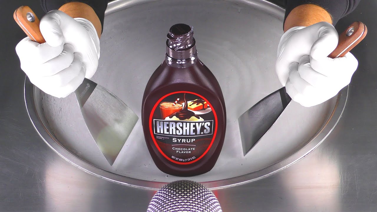ASMR - HERSHEY'S Ice Cream Rolls | how to make Chocolate Ice Cream out of Hershey Sauce - Food Art