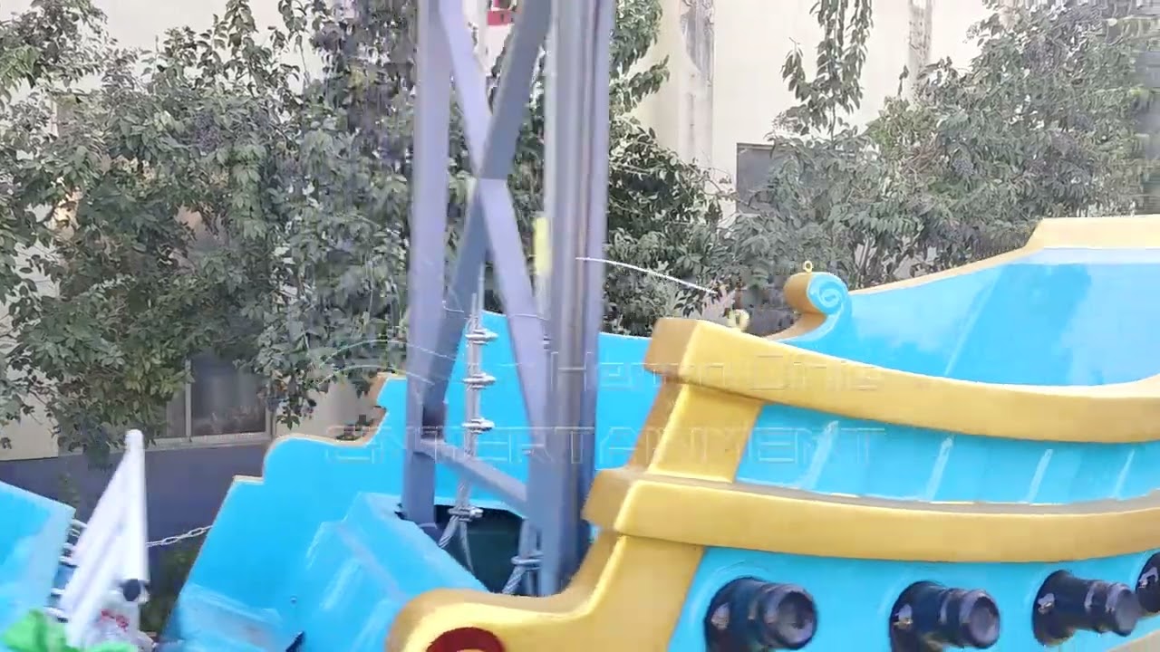 40 seater pirate ship amusement ride trial operation