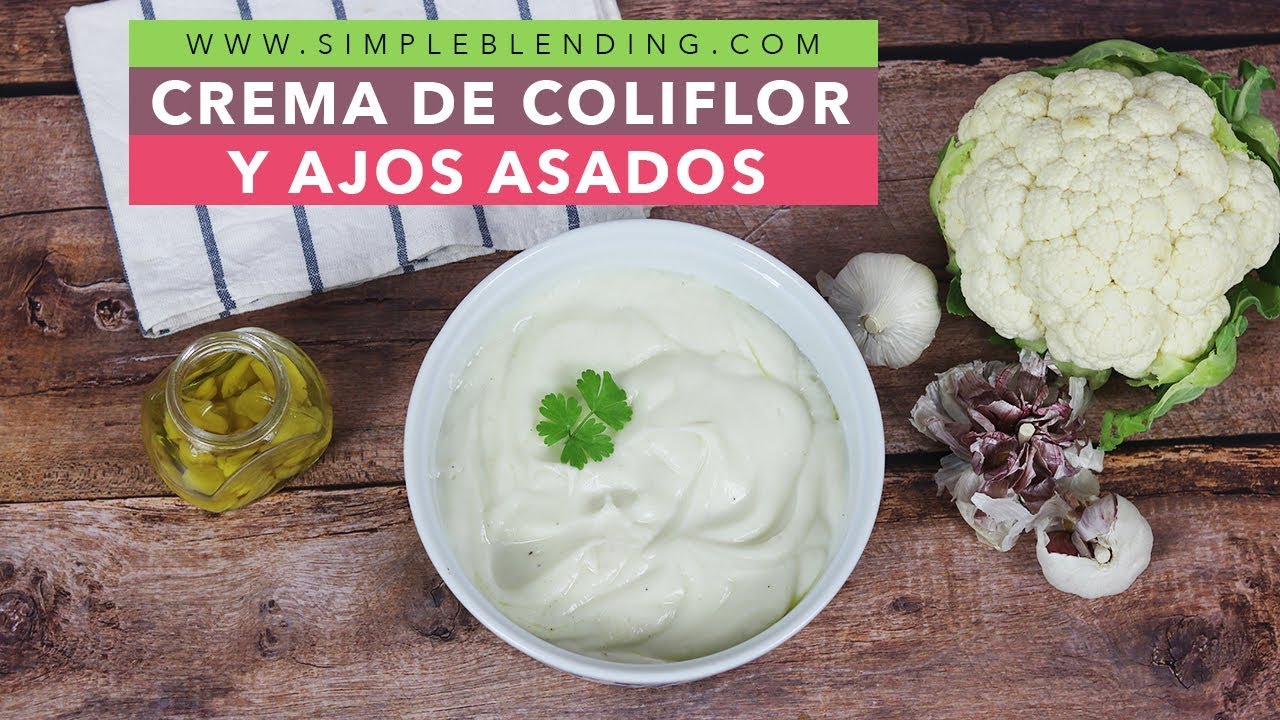 CREMA DE COLIFLOR Y AJO ASADO | Crema de coliflor muy fácil | Crema de coliflor baja en calorías