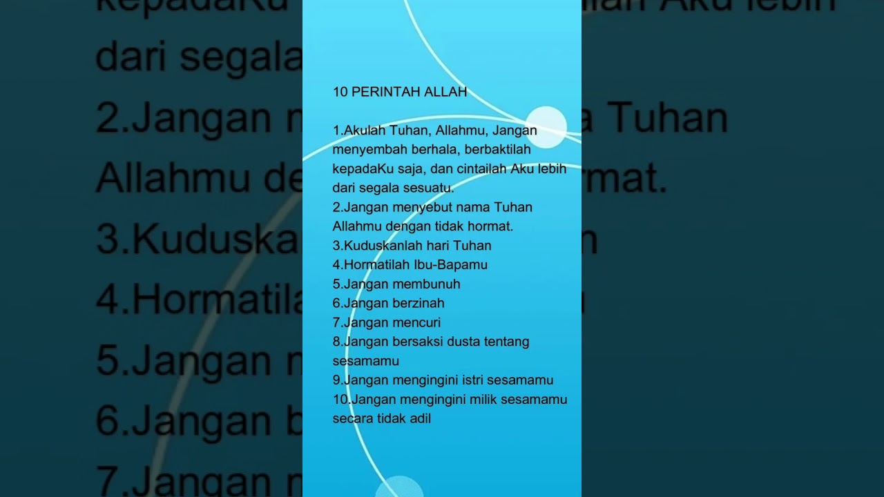 10 PERINTAH ALLAH - KATOLIK 