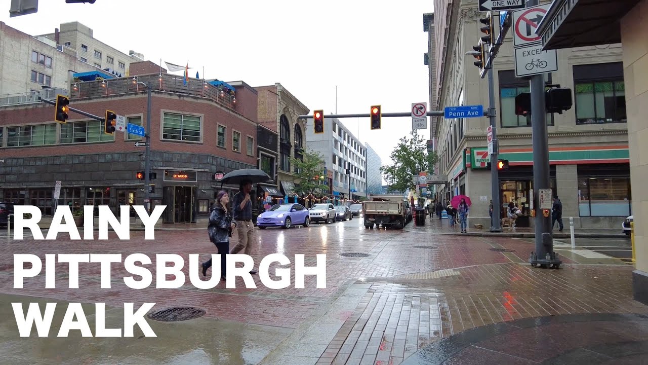 Rainy Walk in Downtown Pittsburgh
