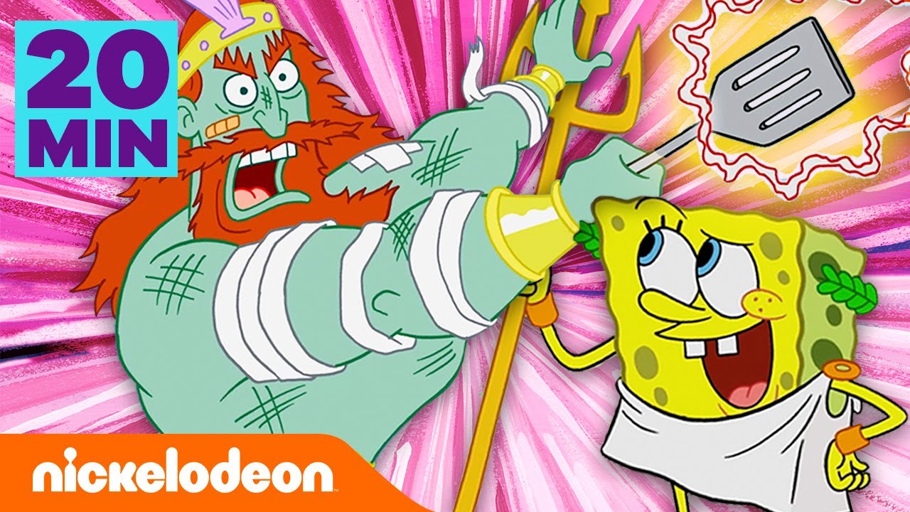 SpongeBob | Kemarahan Raja Neptunus Selama 20 Menit! | Nickelodeon Bahasa