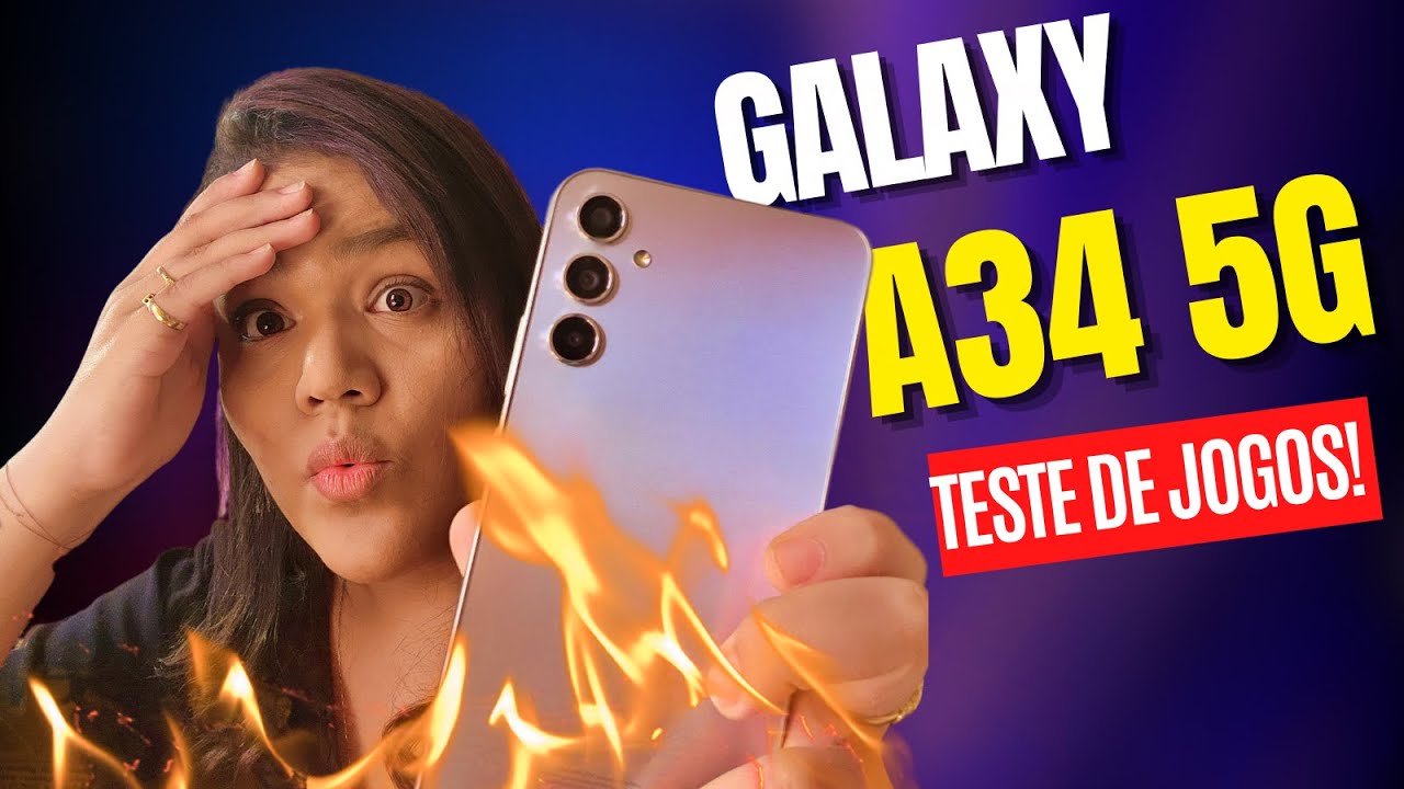 🔥GALAXY A34 5G em CHAMAS? Teste de JOGOS COMPLETO no DIMENSITY 1080!