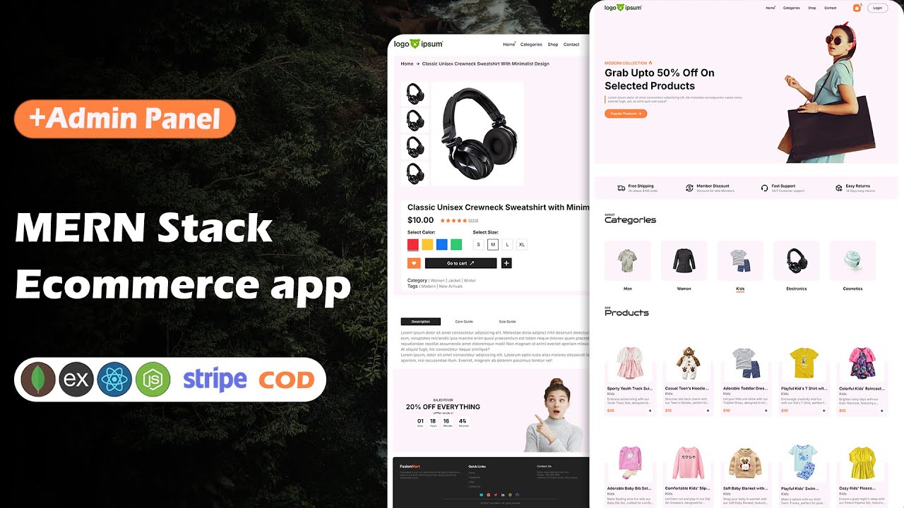 Ecommerce Website Using React And Tailwind - CRUD App with Admin Panel