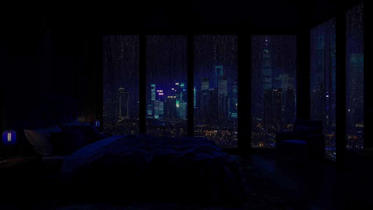 Rain Sounds for Deep Sleep 🎶 Cozy Warm NYC City Night with Window Rain & Soft Glow