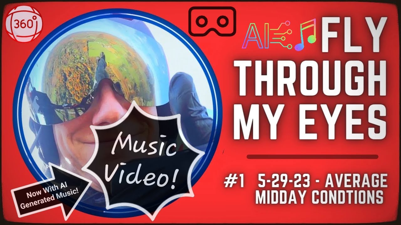 360 POV Paramotoring #1 - AI Music Video - Short & Sweet: Mid-Day Flight Near the Catskill Mountains