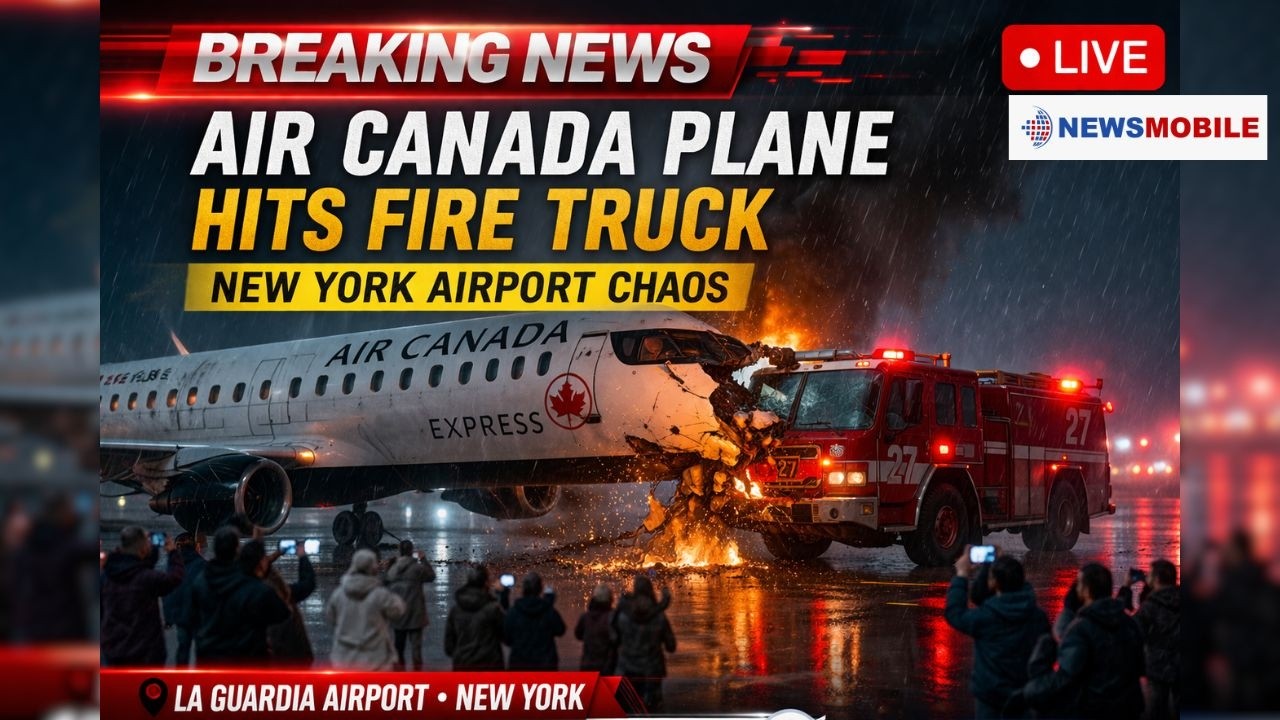 BREAKING LIVE: Air Canada Plane Collides With Fire Truck in New York