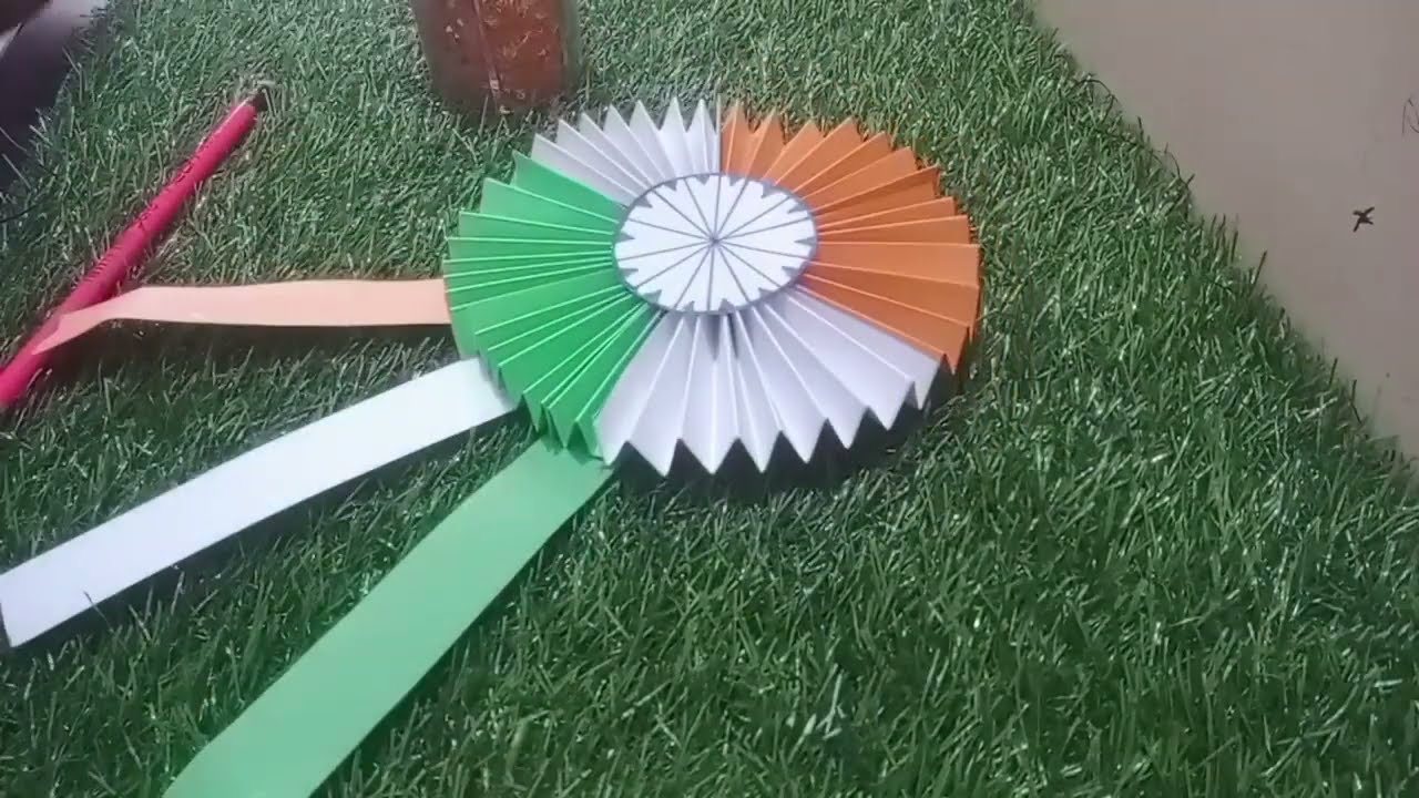 tiranga badge making at home/making of tiranga/badge making idea for independence day/school project
