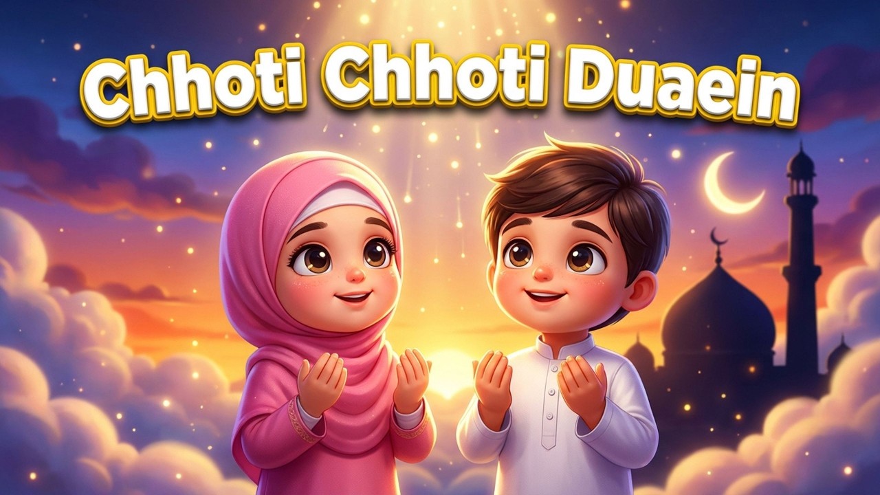 Chhoti Chhoti Duaein 🌙 | Beautiful Kids Urdu Nasheed | Islamic Cartoon Dua Song for Children