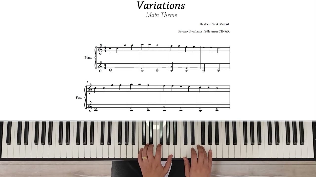 W. A. MOZART - Variations Main Theme (Easy) - (Okul Şarkısı)