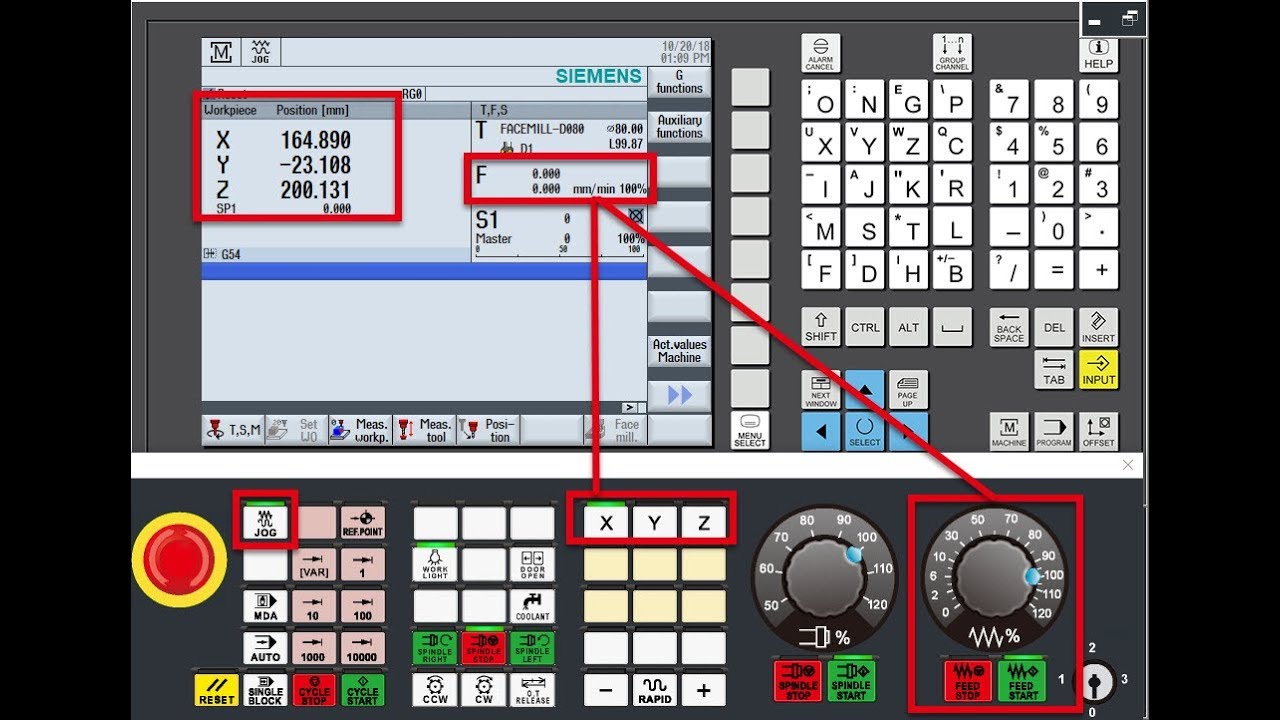 Feedrate Switch and Move axis for CNC Mill