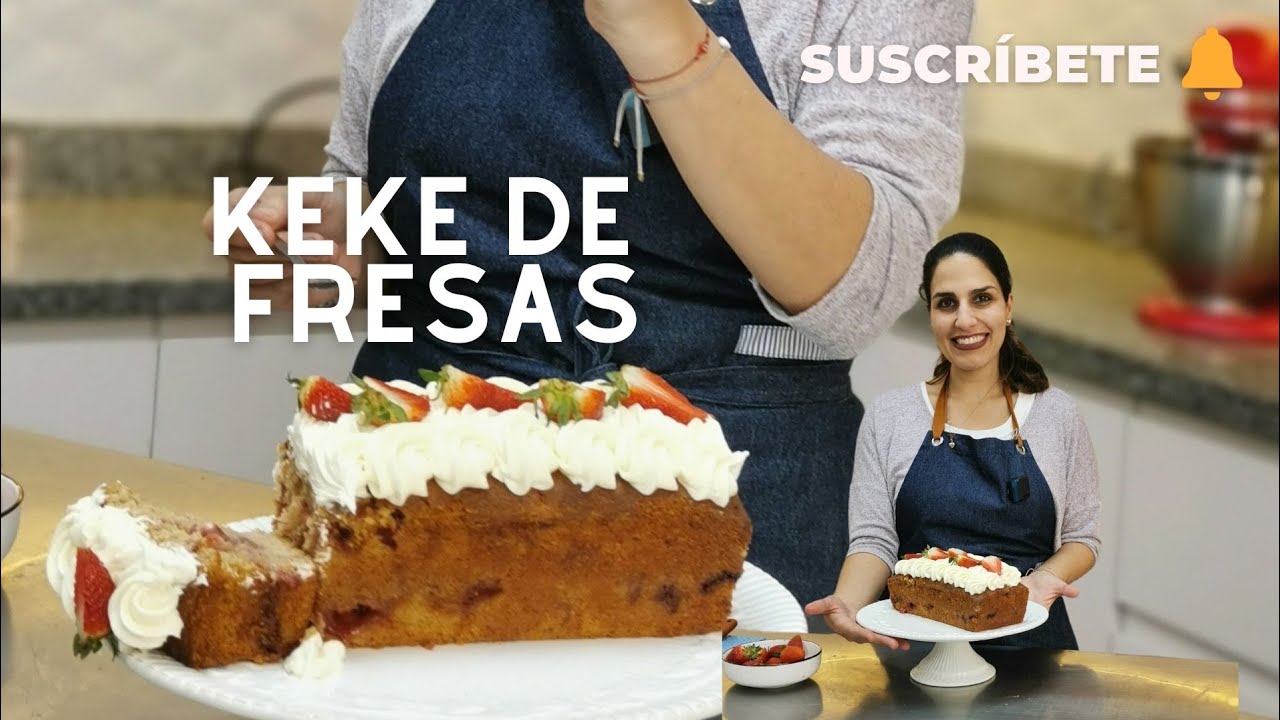 ¡KEKE DE FRESAS! 100% NATURAL🍓- Sandra Jarufe Pastelería