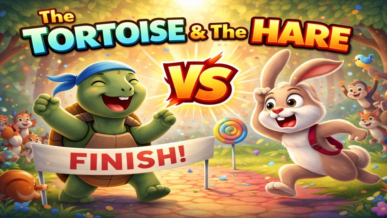 The Tortoise and the Hare | Moral Story for Kids | Bedtime Story Tortoise and Hare