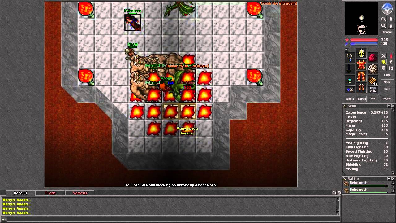 Tibia [7.3] Paladin solo Behemoth Quest at Level 60