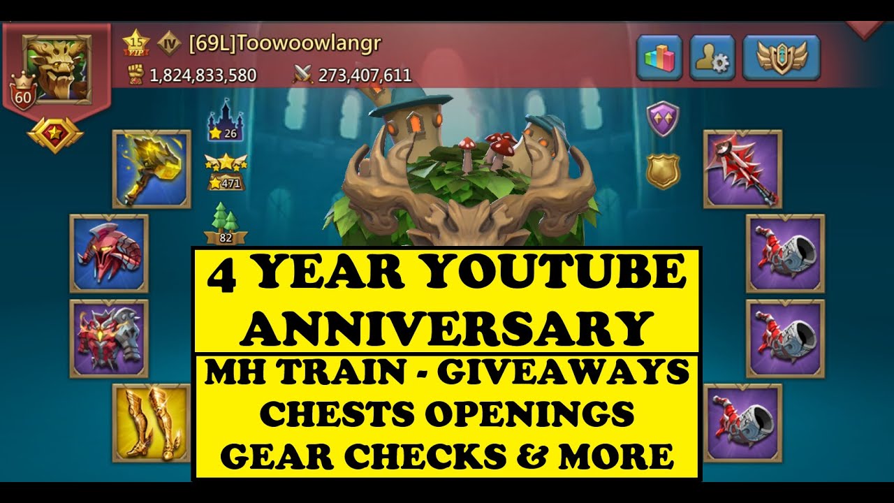4 YEAR ANNIVERSAY LIVE STREAM - MONSTER HUNT TRAIN - GIVEWAYS - GEAR CHECKS - CHESTS OPENING & MORE!