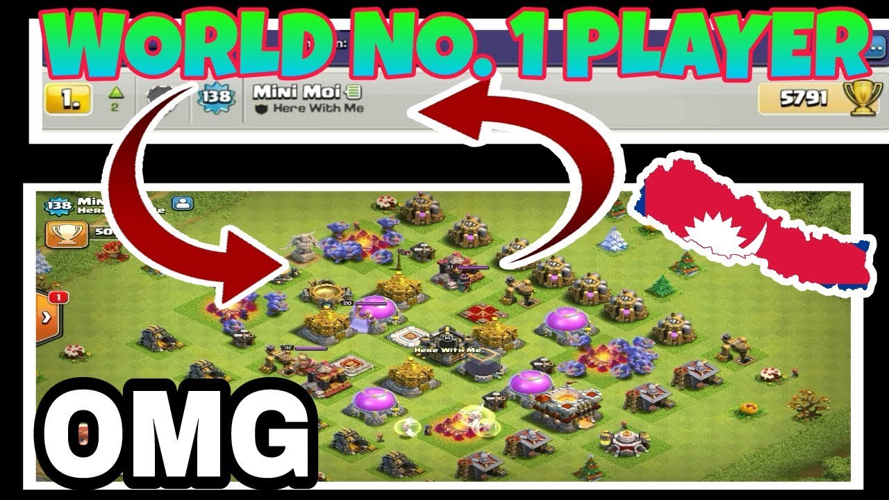 (Nepali) Global no. 1 player with no defense and no wall ll clash of clans ll