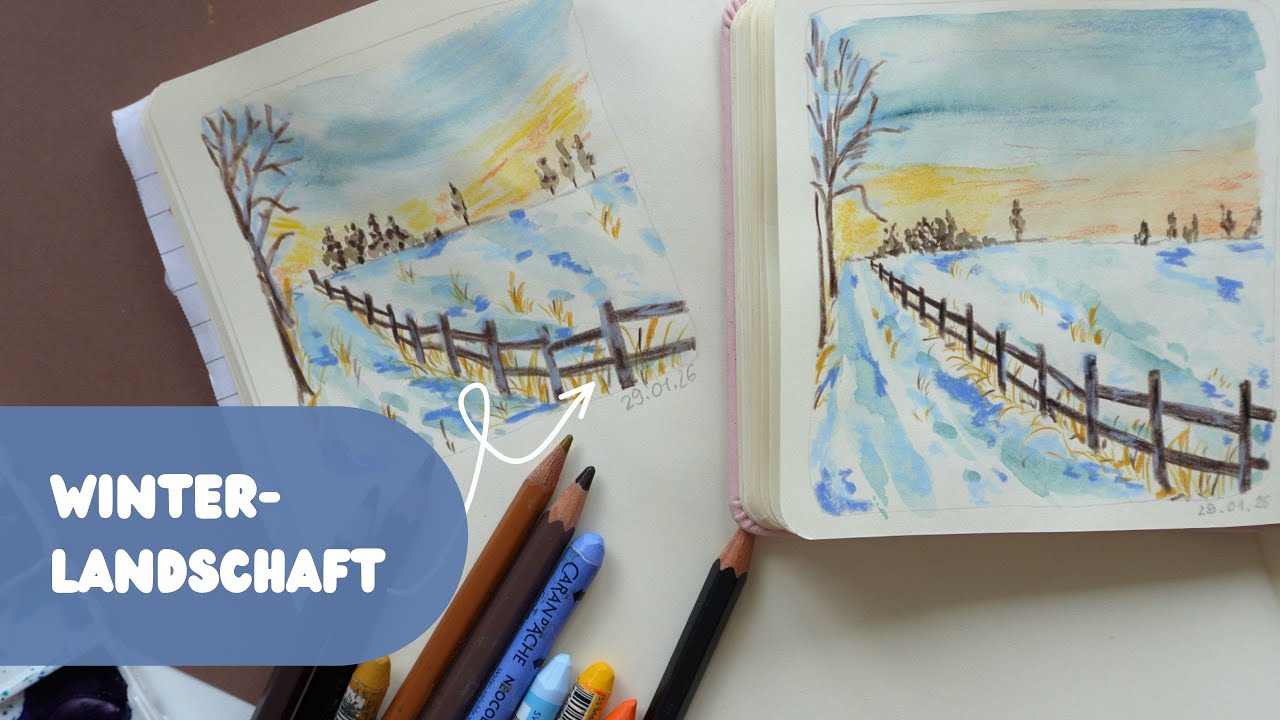 Tutorial: Lockere Winterlandschaft in Mixed Media