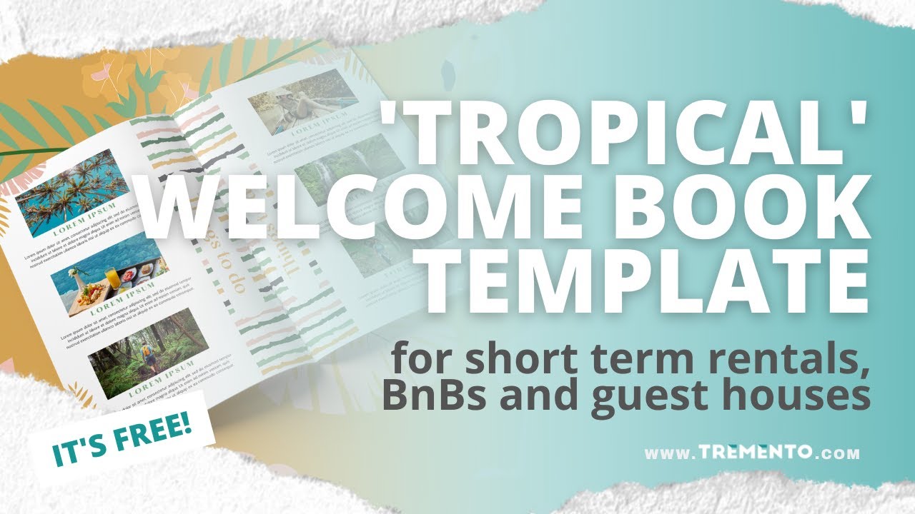 Free AirBnB Welcome Book Template - Edit with Canva! - Tropical Version