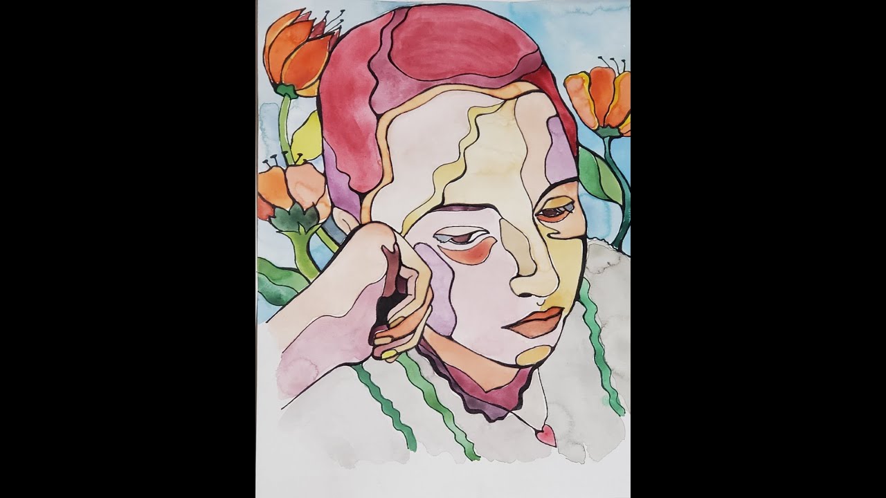 Neurographica inspired portrait: step by step