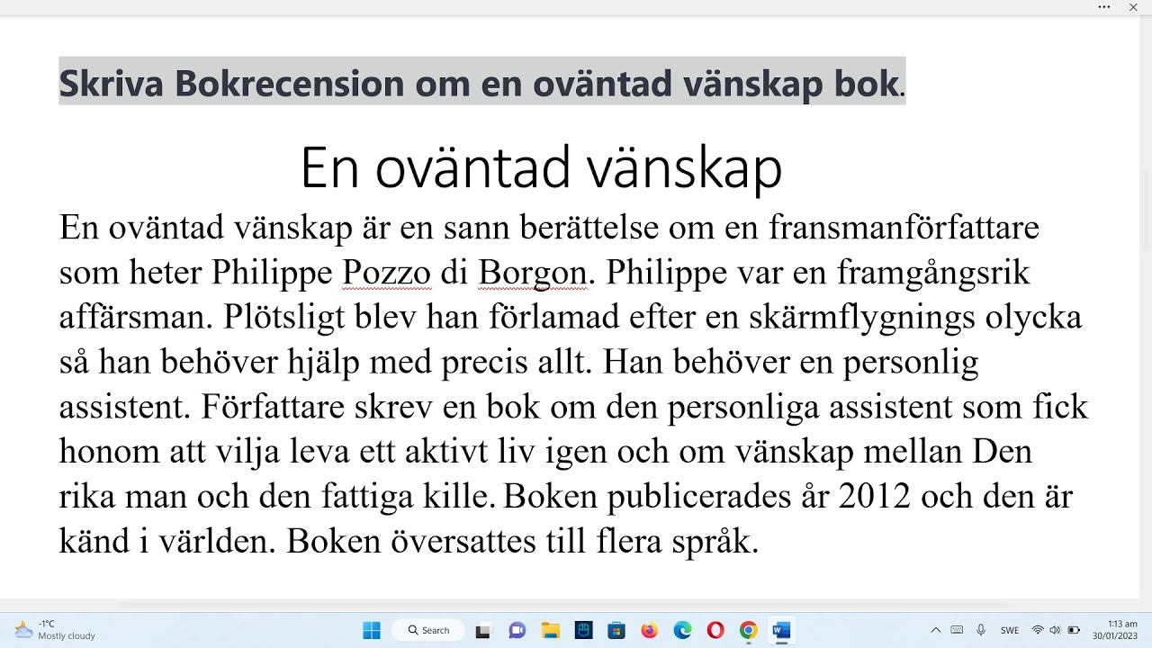 Bokrecension om en oväntad vänskap bok - مراجعة كتاب صداقة غير متوقعة