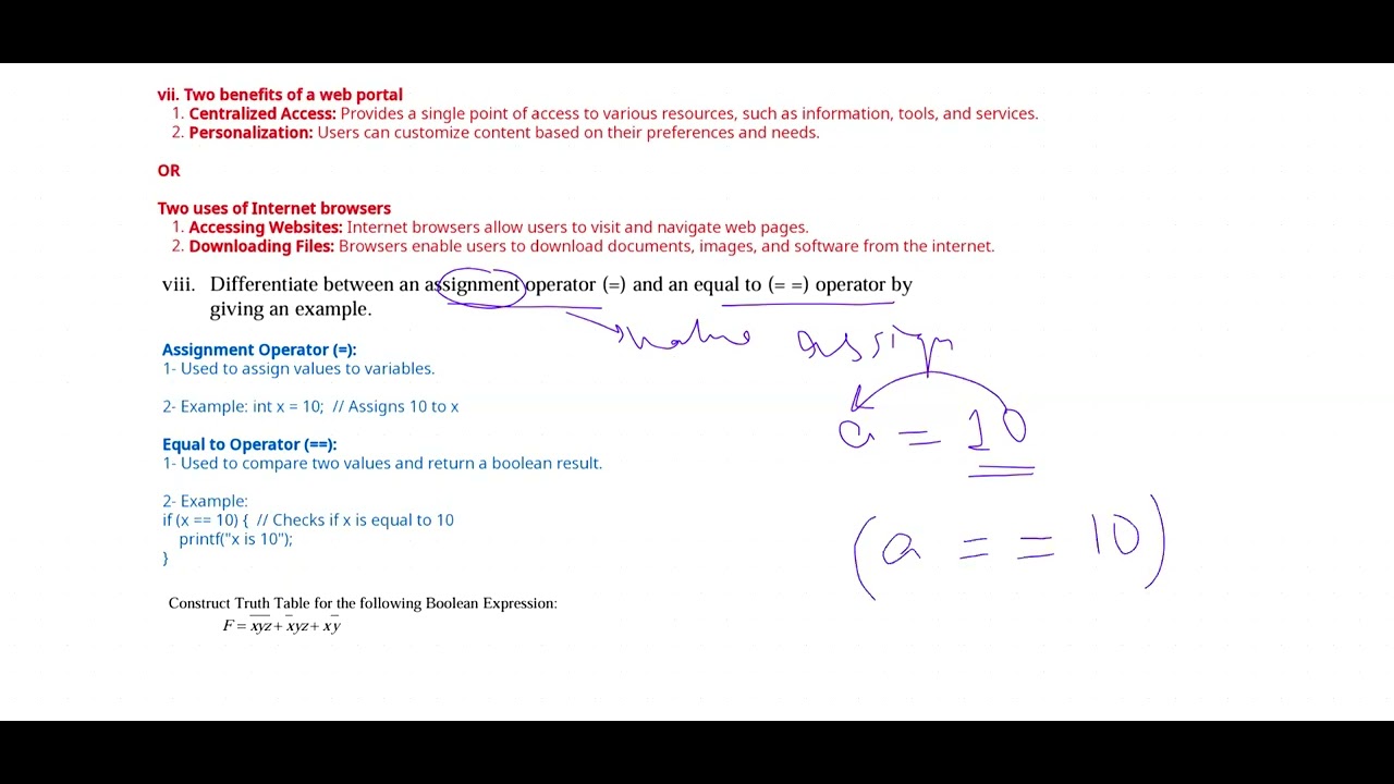 Model Paper explanation | Short questions part 6 to 8 | FBISE Computer Class 10