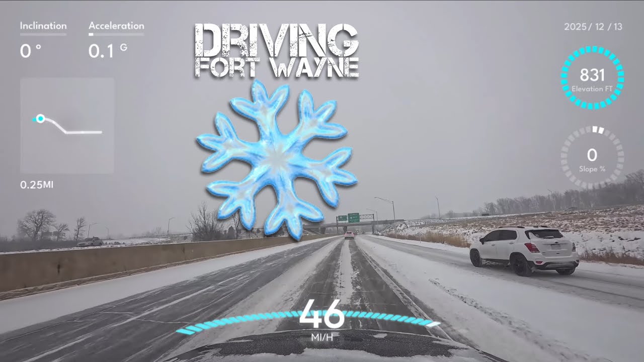 4K Fort Wayne Indiana | Insta360 Ace Pro with GPS Overlay | December 2025