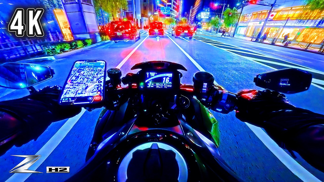 Kawasaki Z H2 Supercharger Sound | Tokyo : Cyberpunk Solitude [4K]