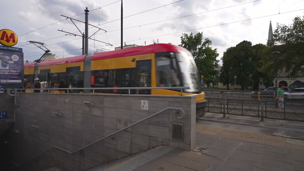 Poland, Warsaw, tram 15 ride from Metro Ratusz Arsenal to Marymont Potok