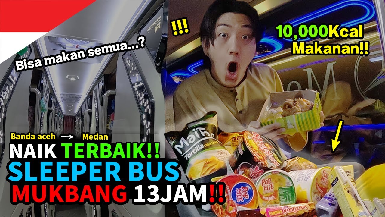🇮🇩 13 hours, Special Iftar in Luxury Night Bus!!