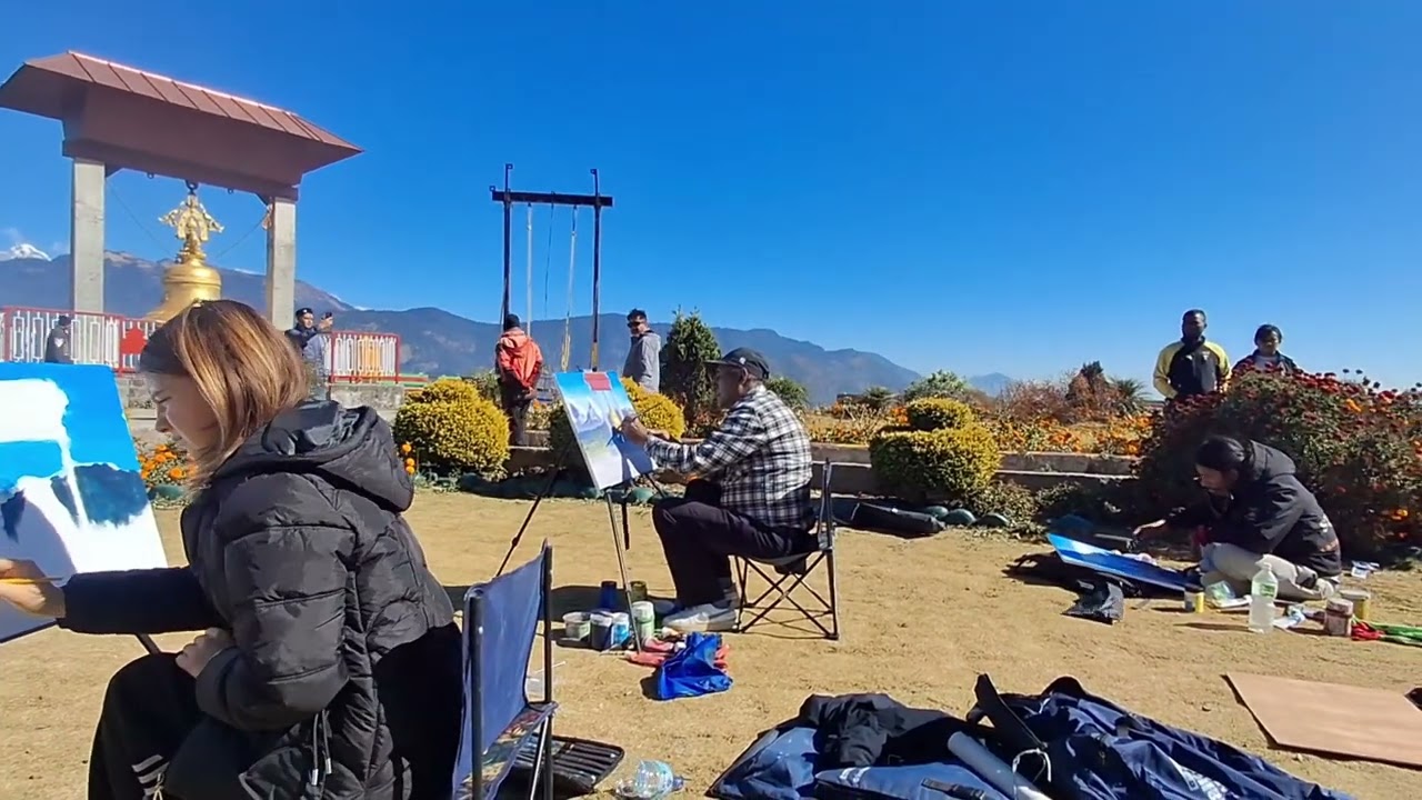 Painting Live dhaulagiri || BK NAR BAHADUR  || BK ART Gallery 