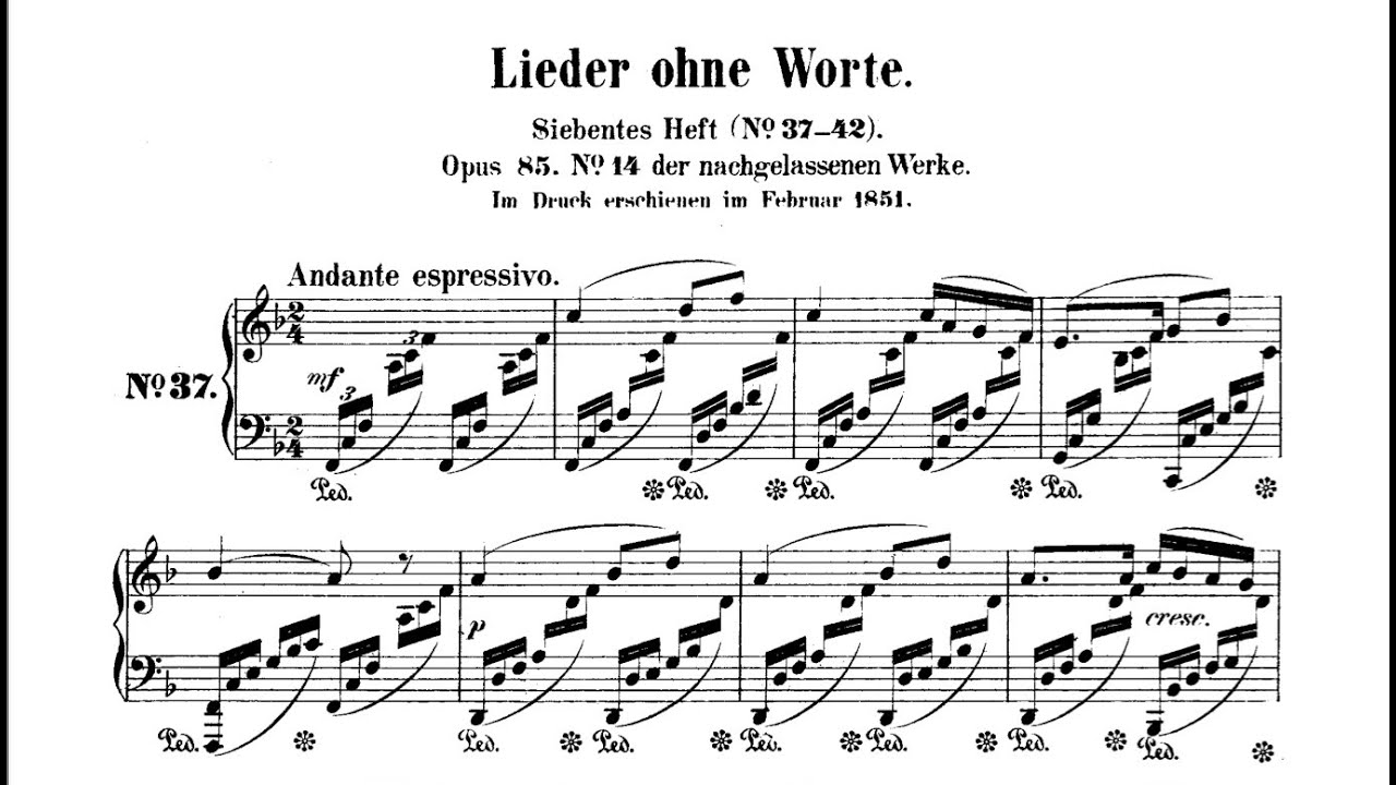 Mendelssohn - Song without Words in F Major, Op. 85, No. 1