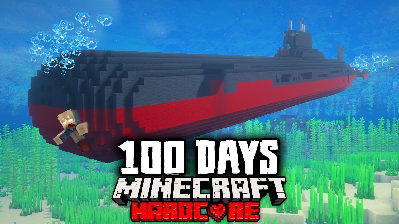 I Survived 100 Days in a SUBMARINE Zombie Apocalypse in Minecraft!