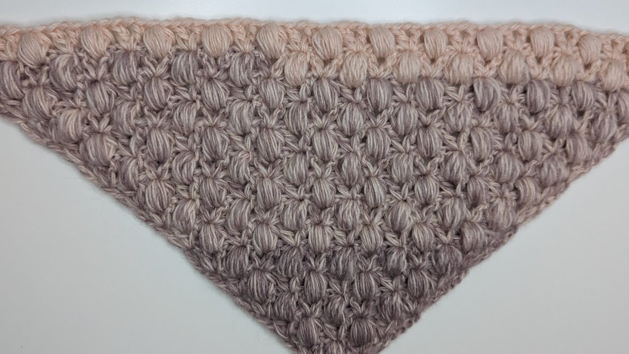 Dreieckstuch, Büschelmaschen, sehr einfach, nur eine Reihe, Triangle shawl, only one row, Tutorial