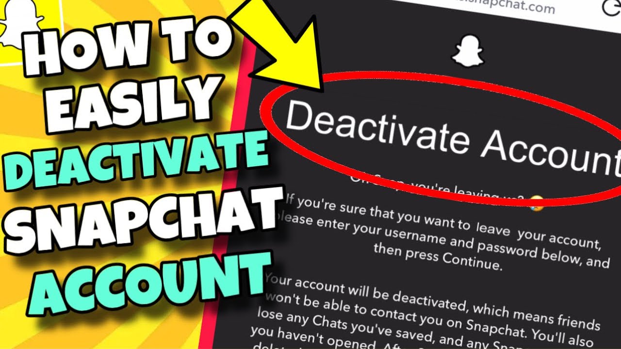 How to DEACTIVATE Snapchat Account Temporarily 2024/2025