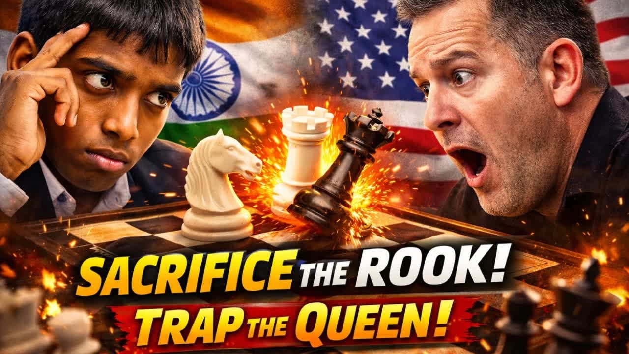 ROOK SACRIFICE STUNS! Praggnanandhaa Traps the Queen in Explosive Attack