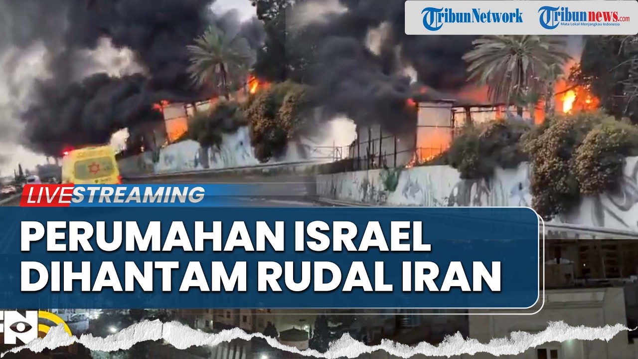 🔴Penampakan Area Perumahan di Israel Tengah Dihantam Rudal Iran, Bangunan Terbakar
