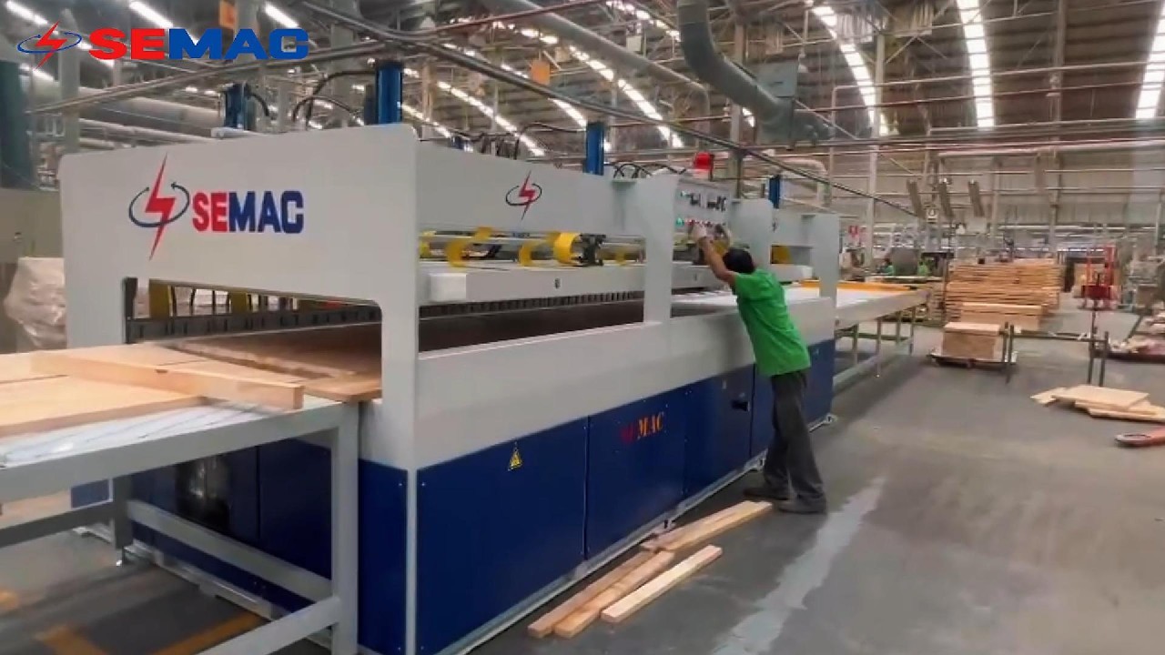 MÁY GHÉP GỖ NGANG CAO TẦN SEMAC | Ghép Ván Siêu Nhanh – Chết Keo Từ Bên Trong