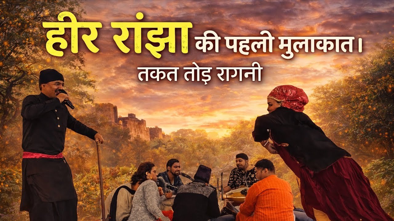 हीर रांझा की पहली👌मुलाकात की तकत तोड़ रागनी। बता नाम और गाम काम के रंग ठाठ का। सुभाष सांगी।