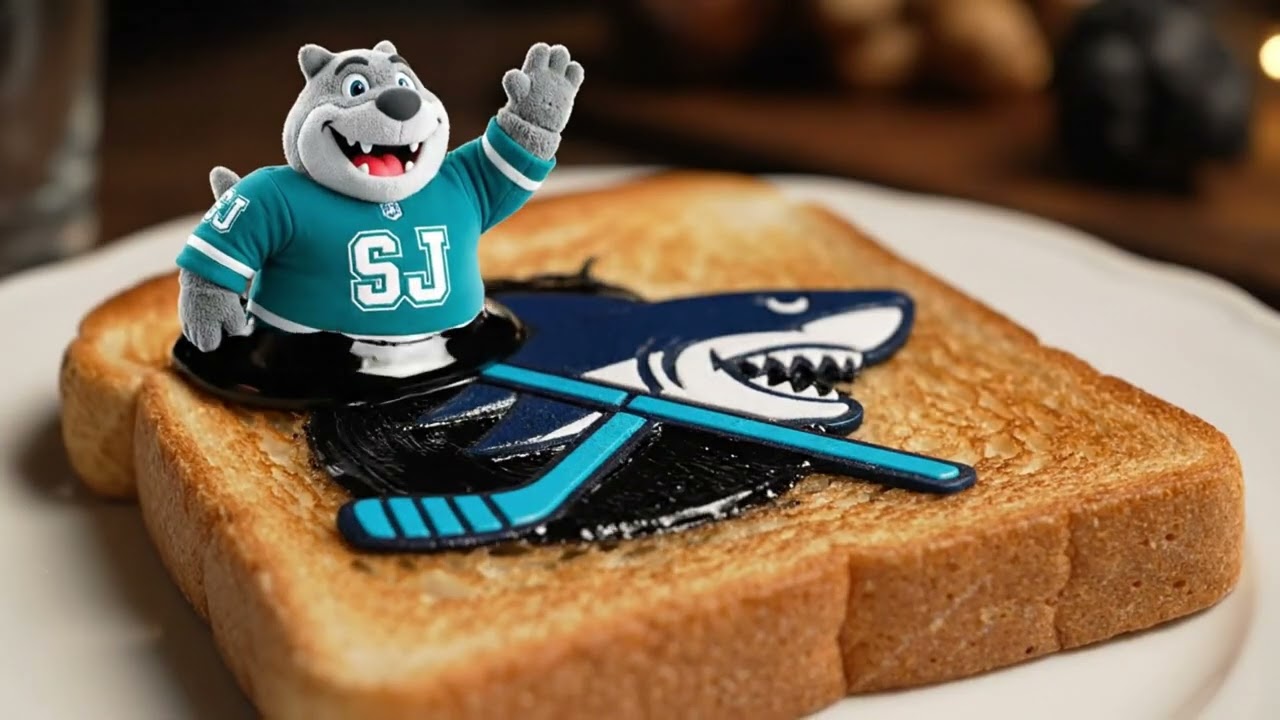 Delicious logos of popular hockey clubs on toast, ASMR | 😛Strangely satisfying food (4K, no talking)