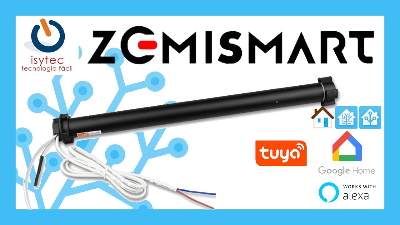 💙 ZEMISMART Motor tubular para  PERSIANAS  de tela estores Integración en Tuya y Home Assistant.