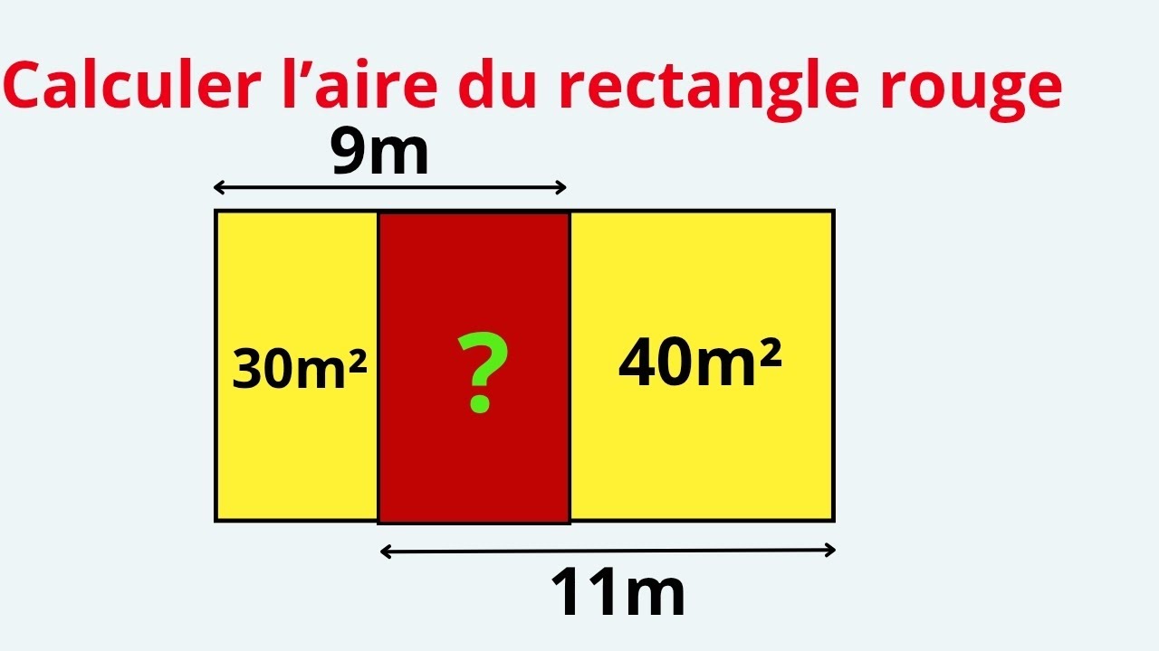 Calculer l'aire de rectangle rouge