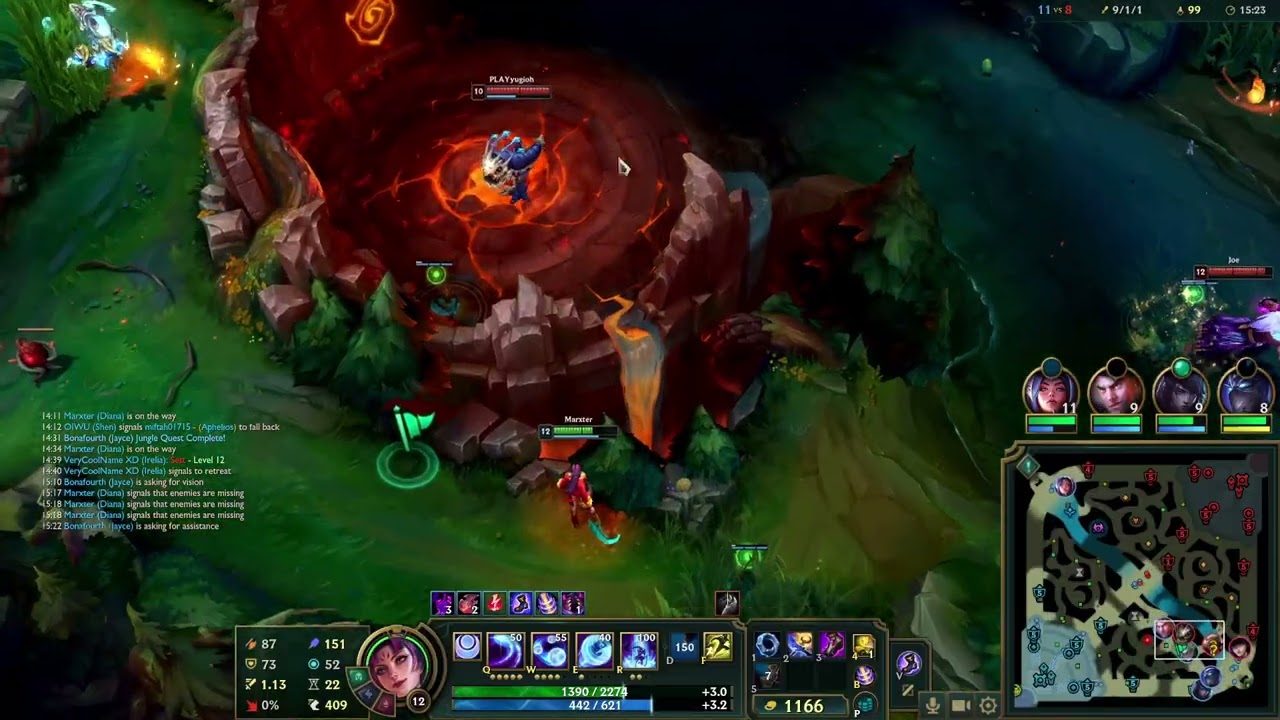 Highlight - League of Legends - Diana - 22/6/5 - 5v5 Ranked Solo - Lose - 9:30pm