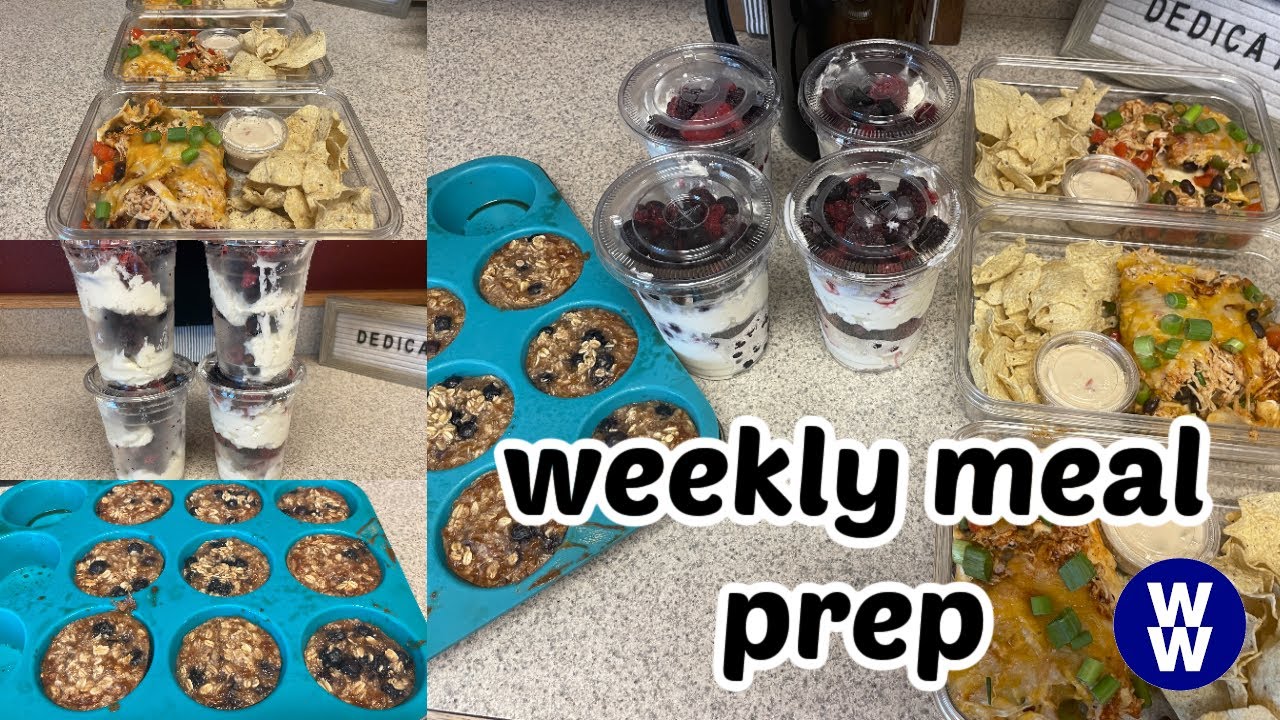 WEEKLY MEAL PREP | Chicken Taco Casserole, Baked Oatmeal, Cheesecake Parfaits | WW Points + Calories