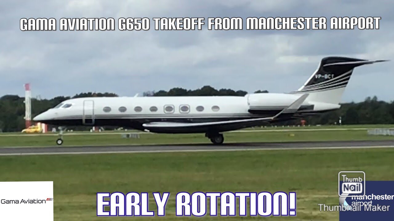 ( EXTREMELY EARLY ROTATION! ) Gama Aviation G650 Takeoff From Manchester Airport | 02/09/19