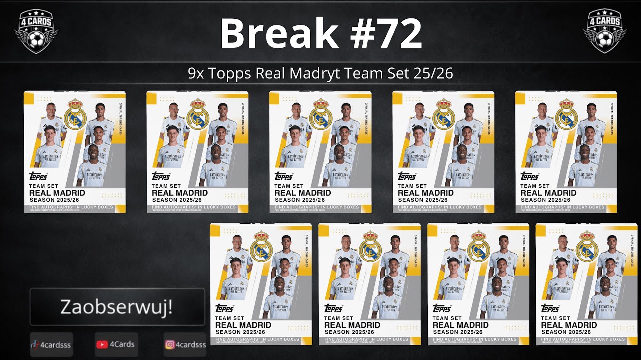 LIVE BREAK #72 ⚽ |9x Topps Real Madryt Team Set 25/26 &ndash; otwieramy na żywo 🔴
