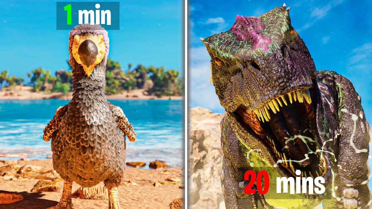 &iexcl;ARK Survival ASCENDED pero SOY un DINOSAURIO diferente CADA 5'!