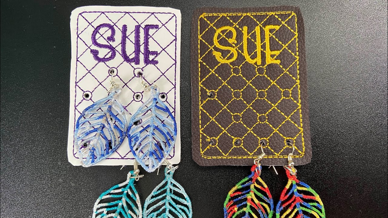 Machine Embroidery ITH Earring Holder 4x4 hoop size