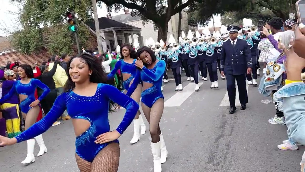 Mardi gras 2026 [ Jackson Ave ] Jackson state followed by Miss valley bands 