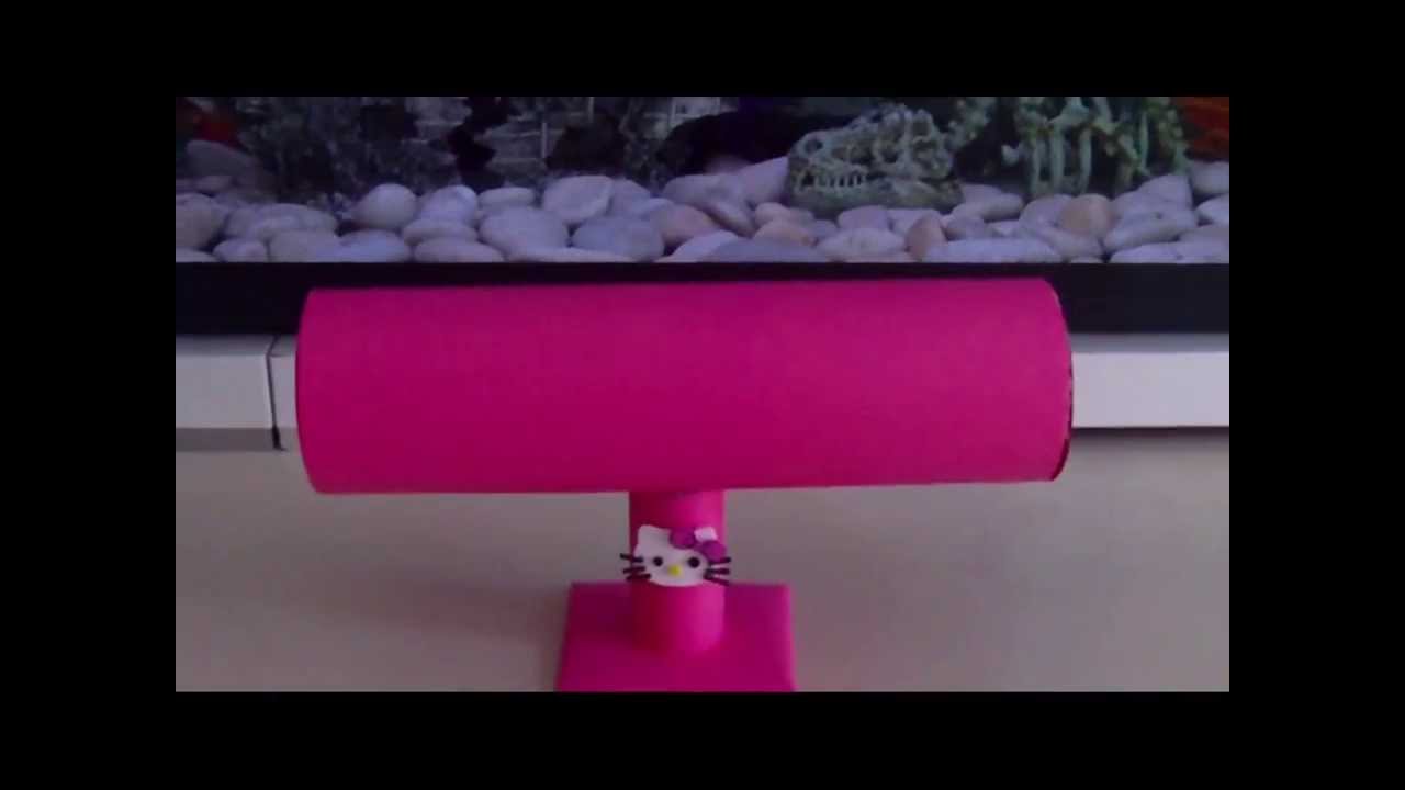 Organizador Hello Kitty de diademas,reciclado con botella y tubo de papel higuienico